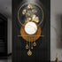 Vertical Ginko leaf in circle Metal Wall Art